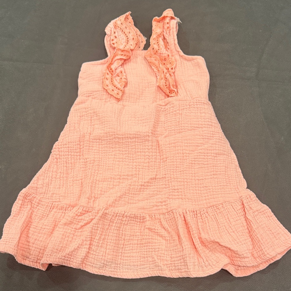 Charming Peach Kids Casual Dress